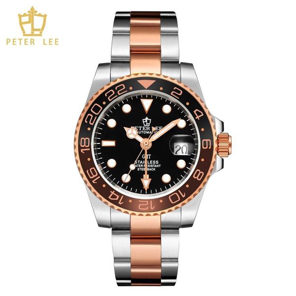 wristwatches peter lee gmt watch classic men rotatig bezel clock waterproof full steel automatic mechanical gift, Slivery;brown
wristwatches peter lee gmt watch classic men rotatig bezel clock waterproof full steel automatic mechanical gift, Slivery;brown