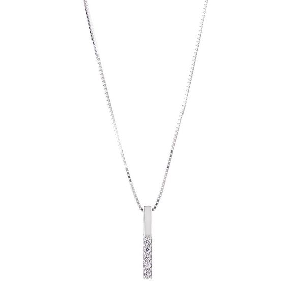 zircon geometric pendant necklace women's simple fashion jewelry vertical clavicle chains, Silver
zircon geometric pendant necklace women's simple fashion jewelry vertical clavicle chains, Silver