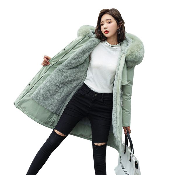 21ss winter european and american new women's cotton-padded jacket mid-length large fur collar plus velvet padded jacket down padded ja, Black
21ss winter european and american new women's cotton-padded jacket mid-length large fur collar plus velvet padded jacket down padded ja, Black