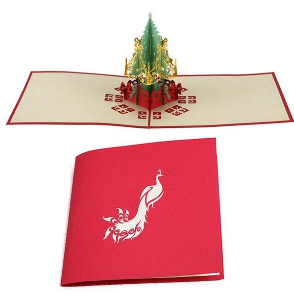 greeting cards 2 pcs 3d cut -up paper handmade gifts souvenirs postcards, merry christmas tree & peacock
greeting cards 2 pcs 3d cut -up paper handmade gifts souvenirs postcards, merry christmas tree & peacock