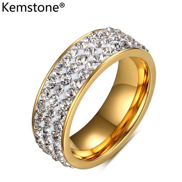 cluster rings kemstone full white zircon stainless steel 7mm gold plated female ring jewelry gift for women size 5-13, Golden;silver
cluster rings kemstone full white zircon stainless steel 7mm gold plated female ring jewelry gift for women size 5-13, Golden;silver