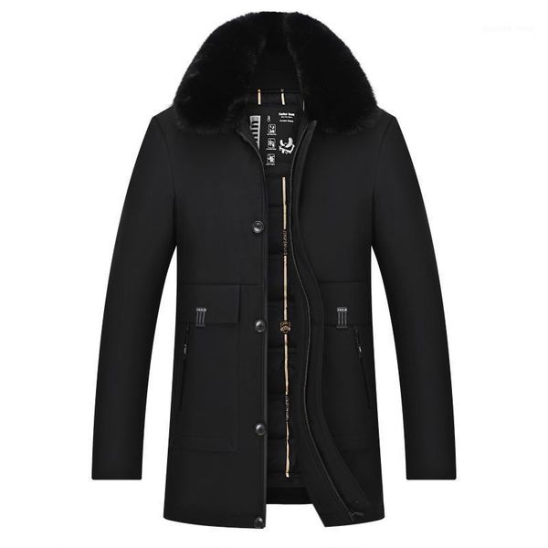 men's down & parkas 2021 winter thick long jacket fur collar removable liner middle age men casual warm hooded coats, Black
men's down & parkas 2021 winter thick long jacket fur collar removable liner middle age men casual warm hooded coats, Black