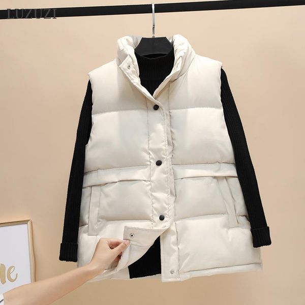 women's vests luzuzi autumn women vest mandarin collar sleeveless jacket female winter waistcoat plus size short coat mujer 2021, Black;white
women's vests luzuzi autumn women vest mandarin collar sleeveless jacket female winter waistcoat plus size short coat mujer 2021, Black;white