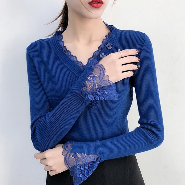 sweater women's fashion knitted pullover plus velvet thick lace slim knit cotton sweater winter women clothing, White;black
sweater women's fashion knitted pullover plus velvet thick lace slim knit cotton sweater winter women clothing, White;black