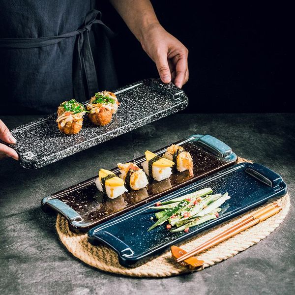 dishes & plates high-value japanese-style rectangular sushi plate, restaurant flat blue glaze high-end dishes, ceramic plate
dishes & plates high-value japanese-style rectangular sushi plate, restaurant flat blue glaze high-end dishes, ceramic plate