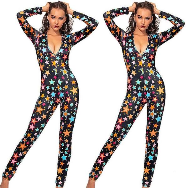 women long sleeve deep v-neck jumpsuit colorful five-pointed star print leggings rompers christmas bodycon bodysuit, Black;white
women long sleeve deep v-neck jumpsuit colorful five-pointed star print leggings rompers christmas bodycon bodysuit, Black;white