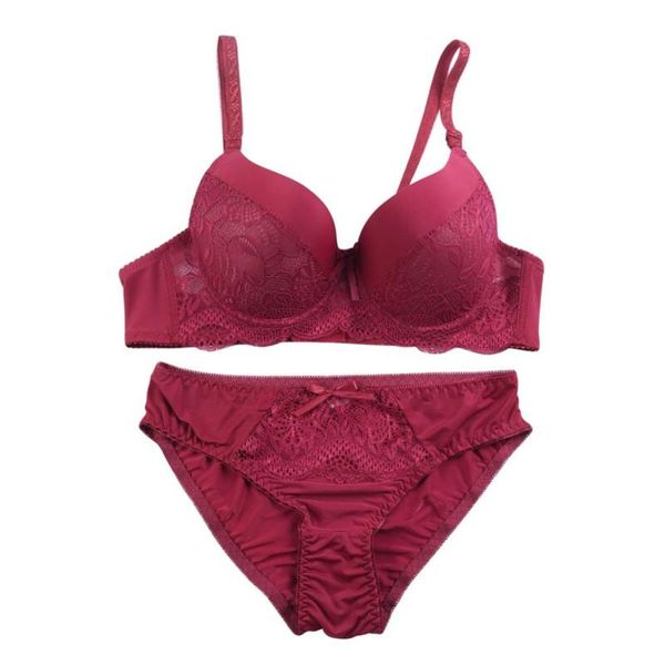bras sets women push up lace large size adjustable bra set flower charming underwear brief lingerie, Red;black
bras sets women push up lace large size adjustable bra set flower charming underwear brief lingerie, Red;black