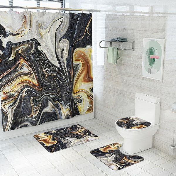 carpets nordic style luxury black gold stone pattern printing bathroom decoration set, shower curtain, floor mat, toilet cover, doormat
carpets nordic style luxury black gold stone pattern printing bathroom decoration set, shower curtain, floor mat, toilet cover, doormat