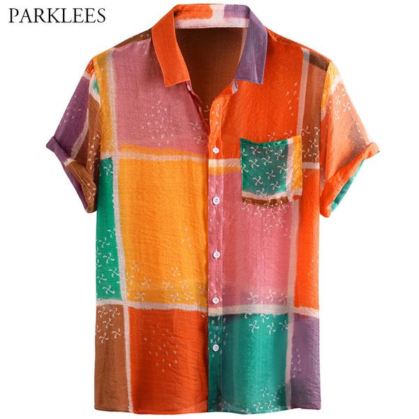 colorful big plaid mens shirt retro hit color patchwork short sleeve shirts for men casual loose chemise homme with front pocket 210524, White;black
colorful big plaid mens shirt retro hit color patchwork short sleeve shirts for men casual loose chemise homme with front pocket 210524, White;black
