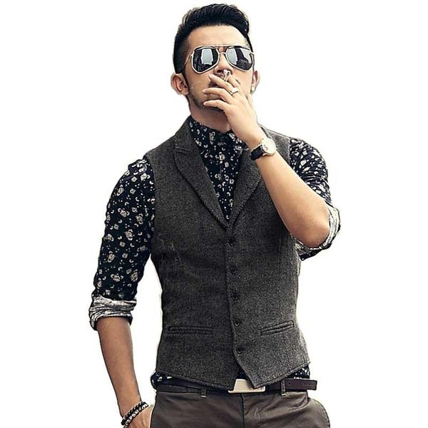 men's vests spring autumn suit vest men retro british style wool waistcoat herringbone pattern formal office wedding v-neck outwear, Black;white
men's vests spring autumn suit vest men retro british style wool waistcoat herringbone pattern formal office wedding v-neck outwear, Black;white