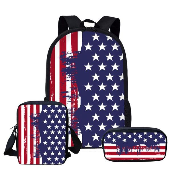 customzied 3pcs/set children school bags for teenager girls printing us flag primary backpacks students large satchel
customzied 3pcs/set children school bags for teenager girls printing us flag primary backpacks students large satchel