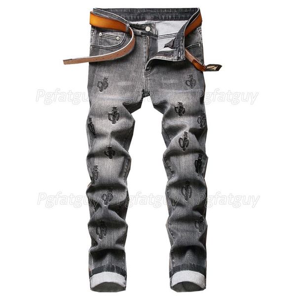 men's jeans european and american style slim embroidery gray autumn stretch fashion casual denim pants brand clothing, Blue
men's jeans european and american style slim embroidery gray autumn stretch fashion casual denim pants brand clothing, Blue