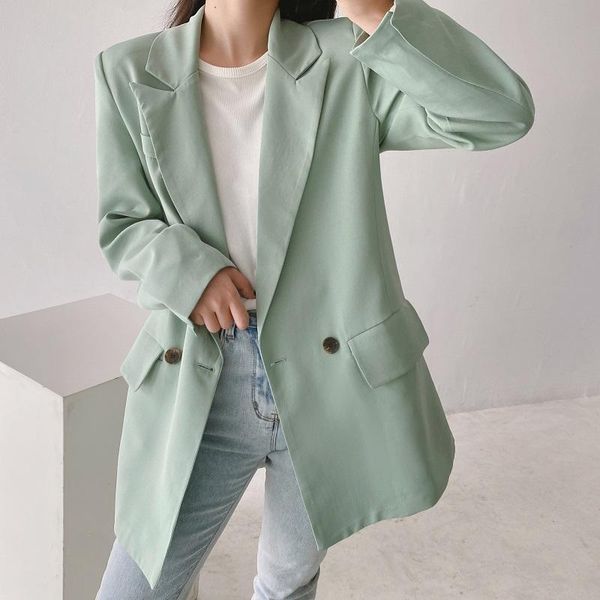 women's suits & blazers mesttraf women 2021 fashion loose fit double breasted blazer coat vintage long sleeve flap pockets female outer, White;black
women's suits & blazers mesttraf women 2021 fashion loose fit double breasted blazer coat vintage long sleeve flap pockets female outer, White;black