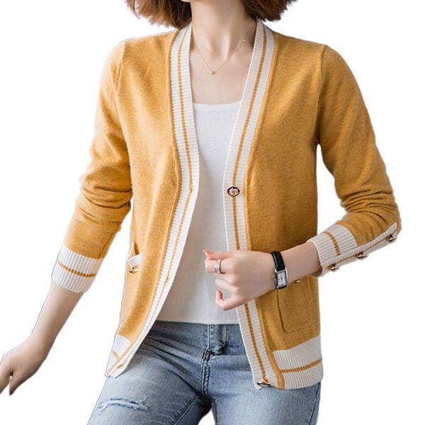 women's knits & tees knitted sweater women 2021 female elegant oversized cardigan autumn slim v-neck outerwear streetwear sueter mujer, White
women's knits & tees knitted sweater women 2021 female elegant oversized cardigan autumn slim v-neck outerwear streetwear sueter mujer, White