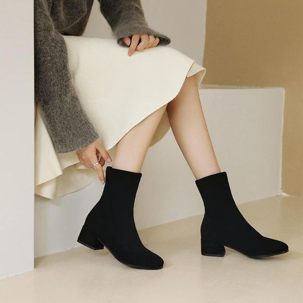 boots autumn fashion women pointed toe yarn elastic ankle kid suede thick heel shoes female socks bota feminina, Black
boots autumn fashion women pointed toe yarn elastic ankle kid suede thick heel shoes female socks bota feminina, Black