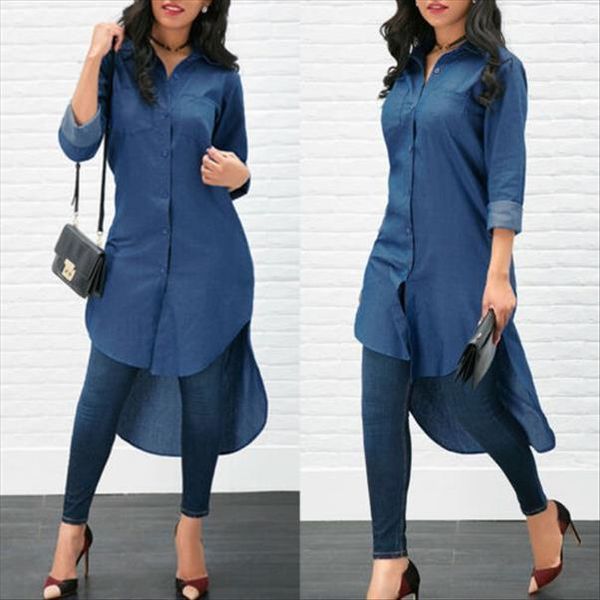 long sleeve denim jean women dress lapel shirt mid calf short kimono midi plus size, Black;gray
long sleeve denim jean women dress lapel shirt mid calf short kimono midi plus size, Black;gray