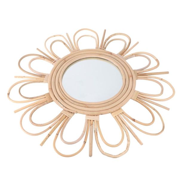 mirrors 1pc wall-mounted make-up mirror wicker woven ornamental for home (khaki) 
mirrors 1pc wall-mounted make-up mirror wicker woven ornamental for home (khaki)