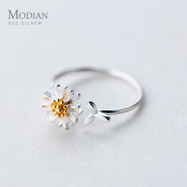 cute tiny daisy and leaves genuine sterling silver 925 ring for women fashion open adjustable plant fine jewelry 210707
cute tiny daisy and leaves genuine sterling silver 925 ring for women fashion open adjustable plant fine jewelry 210707