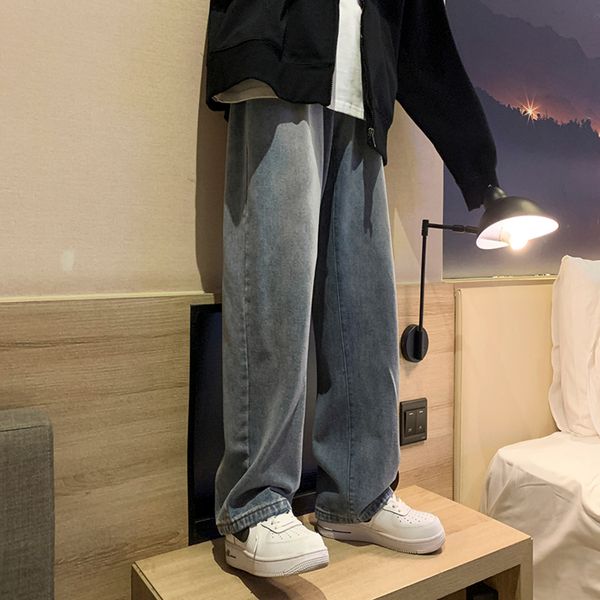 in the autumn of 2021, fashion men's women's loose casual straight jeans, korean street cloth and black hip-hop jeans, Blue
in the autumn of 2021, fashion men's women's loose casual straight jeans, korean street cloth and black hip-hop jeans, Blue