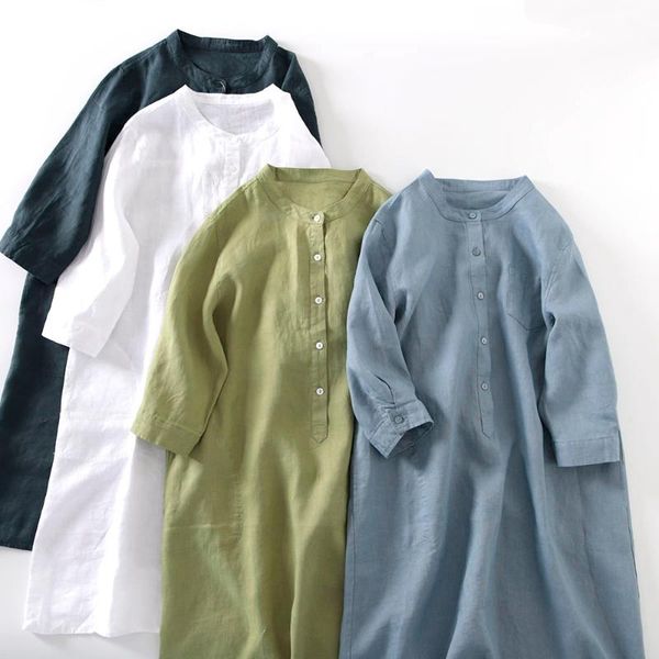 casual dresses spring summer women loose natural fabric comfortable thin water washed 14*14 linen shirt w/h side pockets, Black;gray
casual dresses spring summer women loose natural fabric comfortable thin water washed 14*14 linen shirt w/h side pockets, Black;gray