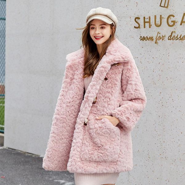 women's fur & faux 2021 winter fashion casual coat women mid-length loose sweet warm lamb wool jacket soft furry overcoat female, Black
women's fur & faux 2021 winter fashion casual coat women mid-length loose sweet warm lamb wool jacket soft furry overcoat female, Black