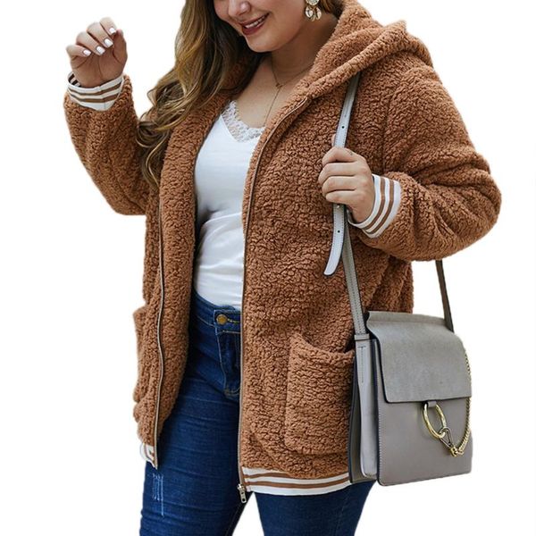 women's jackets fleece hooded women coat solid color autumn winter casual baggy fluffy outwear zipper long sleeve pockets plus size, Black;brown
women's jackets fleece hooded women coat solid color autumn winter casual baggy fluffy outwear zipper long sleeve pockets plus size, Black;brown
