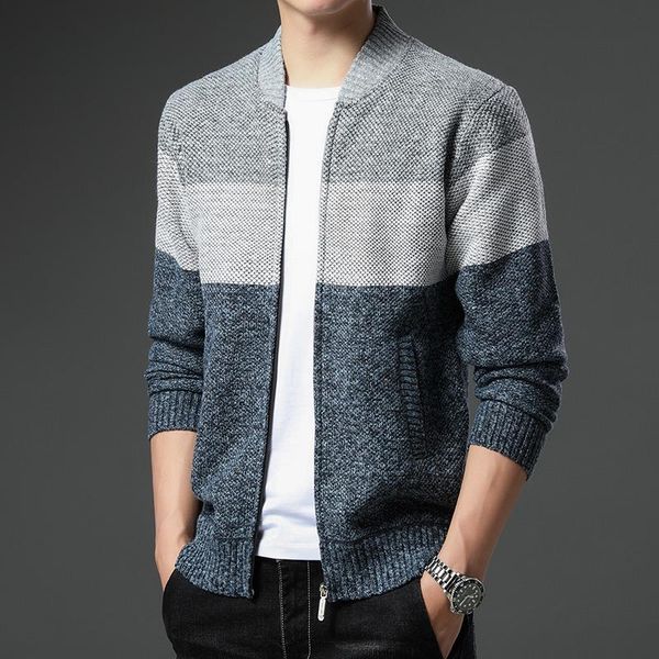 men's sweaters autumn winter fashion patchwork knitted jackets warm stand collar zipper slim fit fleece casual cardigan sleeve sweater, White;black
men's sweaters autumn winter fashion patchwork knitted jackets warm stand collar zipper slim fit fleece casual cardigan sleeve sweater, White;black