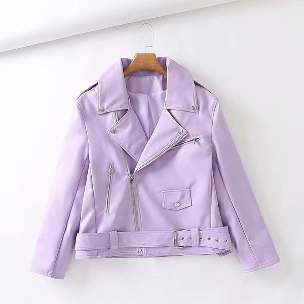 women's leather & faux trendy women jacket streetwear lapel female oversized purple pu loose coat with belt autumn lady outwear, Black
women's leather & faux trendy women jacket streetwear lapel female oversized purple pu loose coat with belt autumn lady outwear, Black