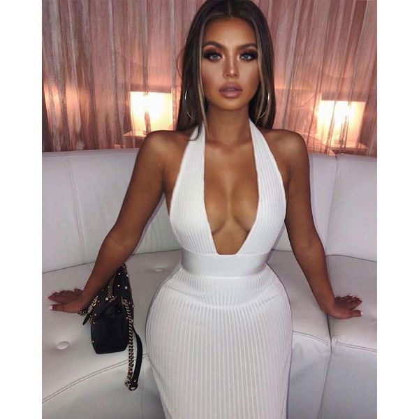 casual dresses donsignet women halter backless knitted pencil dress white off shoulder long bodycon party elegant summer, Black;gray 
casual dresses donsignet women halter backless knitted pencil dress white off shoulder long bodycon party elegant summer, Black;gray