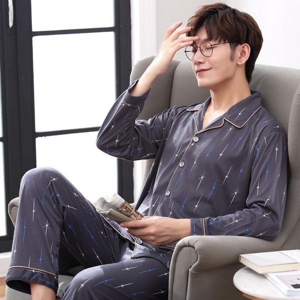 men's sleepwear pajama sets men casual simple home wear turn-down collar long sleeve print button leisure spring autumn loungewear xsy8, Black;brown
men's sleepwear pajama sets men casual simple home wear turn-down collar long sleeve print button leisure spring autumn loungewear xsy8, Black;brown