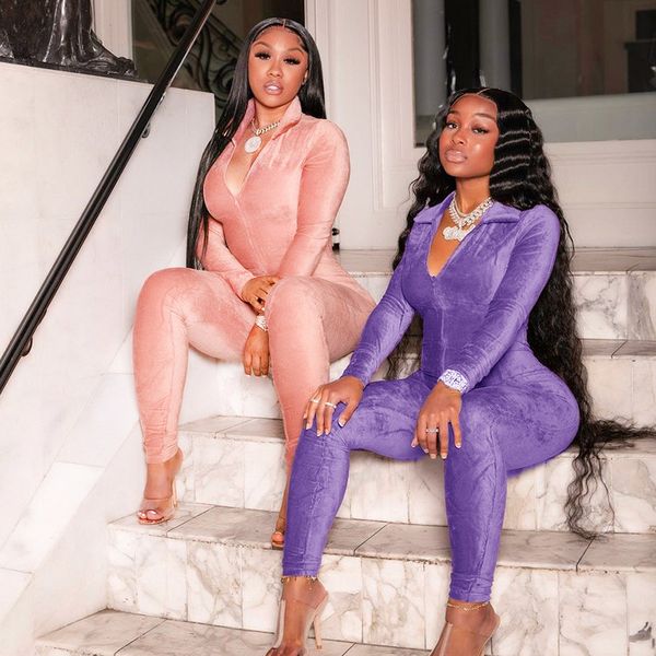 velvet zip up turn down collar v neck jumpsuits loungewear bodycon tight outfits pure color catsuit workout, Black;white
velvet zip up turn down collar v neck jumpsuits loungewear bodycon tight outfits pure color catsuit workout, Black;white