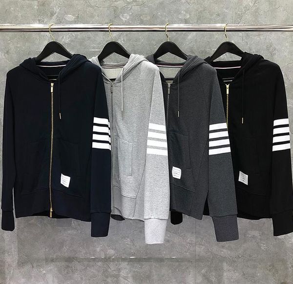 t shirt Fashion TB THOM Brand Spring hooded Clothing Cotton Jacket Men Women Sweatshirts Hoodies Striped Casual Sportswear Coat, White;black
t shirt Fashion TB THOM Brand Spring hooded Clothing Cotton Jacket Men Women Sweatshirts Hoodies Striped Casual Sportswear Coat, White;black
