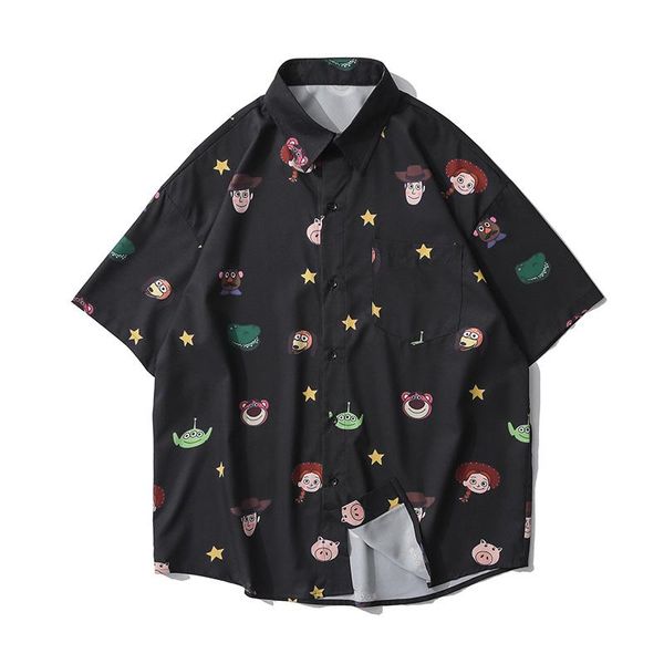 men's casual shirts print hawaiian shirt men summer man oversized male clothing mens, White;black
men's casual shirts print hawaiian shirt men summer man oversized male clothing mens, White;black