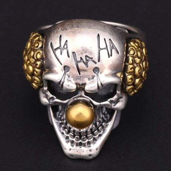 cluster rings personality skeleton skull clown man ring men gothic steampunk jewelry vintage finger-ring arrogance ringen stainless steel gi, Golden;silver
cluster rings personality skeleton skull clown man ring men gothic steampunk jewelry vintage finger-ring arrogance ringen stainless steel gi, Golden;silver
