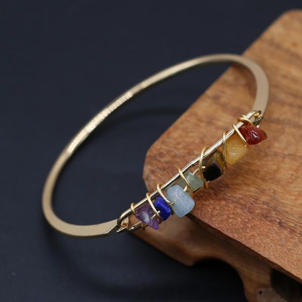 bangle natural stone amethysts 7 chakras energy bangles gold plated metal bracelet jewelry for women lady wedding party gifts, Black
bangle natural stone amethysts 7 chakras energy bangles gold plated metal bracelet jewelry for women lady wedding party gifts, Black