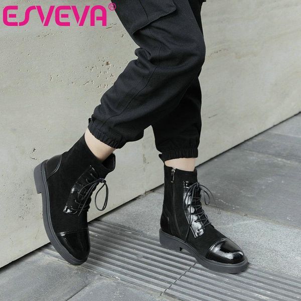 boots esveva 2021 fashion zipper square low heel pu leather ankle women shoes platform round toe size 34-43, Black
boots esveva 2021 fashion zipper square low heel pu leather ankle women shoes platform round toe size 34-43, Black