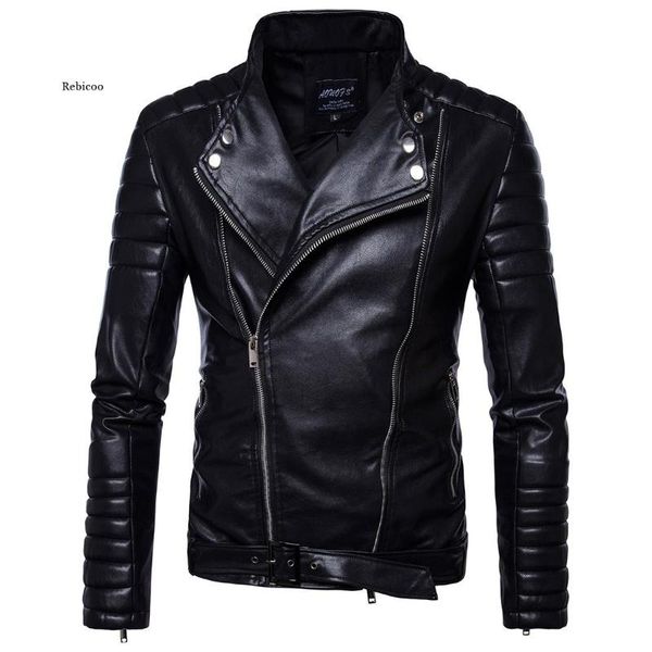 men's motorcycle leather jacket high-end cali stylish personality fur & faux, Black 
men's motorcycle leather jacket high-end cali stylish personality fur & faux, Black