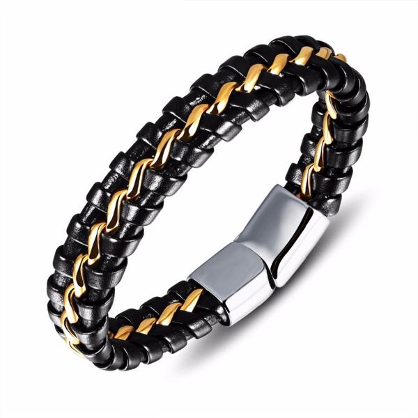 charm bracelets vintage men fashion braided genuine leather bracelet stainless steel magnetic clasp bangles punk male jewelry ph898, Golden;silver
charm bracelets vintage men fashion braided genuine leather bracelet stainless steel magnetic clasp bangles punk male jewelry ph898, Golden;silver
