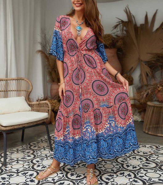 casual loose bohemian women dress v-neck half sleeve drawstring ankle length printed female dresses vestidos w188 210526, Black;gray
casual loose bohemian women dress v-neck half sleeve drawstring ankle length printed female dresses vestidos w188 210526, Black;gray