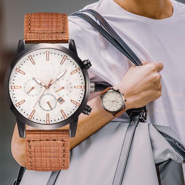 wristwatches business watch for men art texture more dial pointer calendar luminous pu strap male clock fashion quartz horloge heren, Slivery;brown
wristwatches business watch for men art texture more dial pointer calendar luminous pu strap male clock fashion quartz horloge heren, Slivery;brown