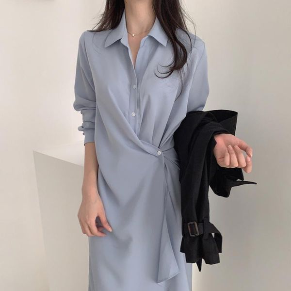 casual dresses goohojio 2021 autumn fashion long sleeve shirt women dress oversized solid color temperament female, Black;gray
casual dresses goohojio 2021 autumn fashion long sleeve shirt women dress oversized solid color temperament female, Black;gray