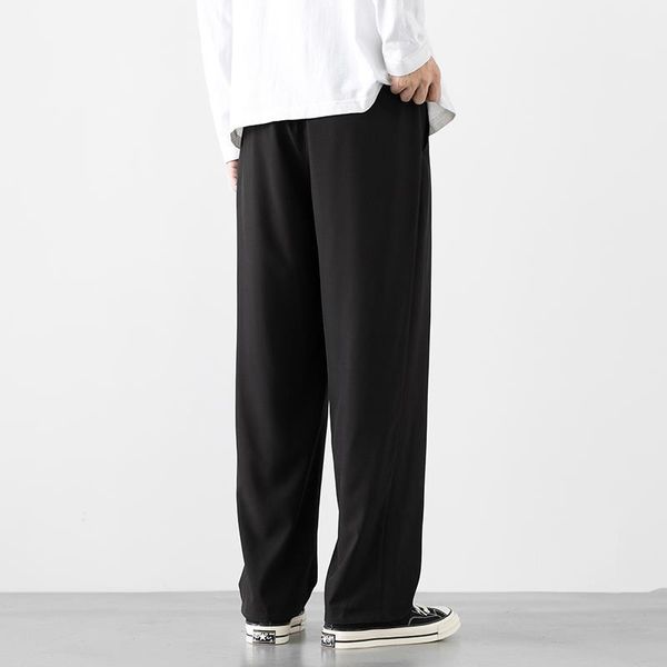 men's pants summer korean fashion thin ice silk loose straight trousers wide leg casual, Black
men's pants summer korean fashion thin ice silk loose straight trousers wide leg casual, Black