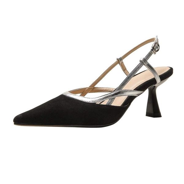 sandals genuine leather high heels pointed toe mixed colors shallow office lady young buckle straps women l23, Black
sandals genuine leather high heels pointed toe mixed colors shallow office lady young buckle straps women l23, Black