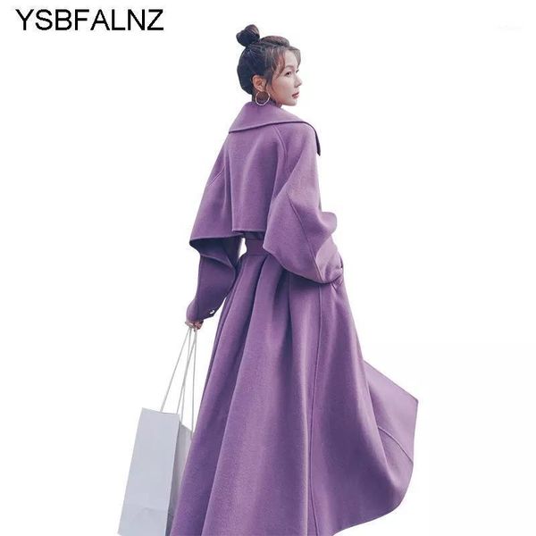 women's wool & blends 2021 purple woolen coats womens winter korean thickened cotton british style over knee cashmere jackets elegant o, Black
women's wool & blends 2021 purple woolen coats womens winter korean thickened cotton british style over knee cashmere jackets elegant o, Black
