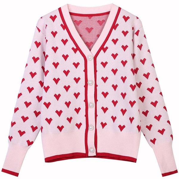 women's knits & tees sweet print heart knitted cardigan women v-neck long sleeve pearl button sweater fall all match single breasted su, White
women's knits & tees sweet print heart knitted cardigan women v-neck long sleeve pearl button sweater fall all match single breasted su, White