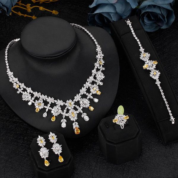 earrings & necklace tirim luxury women's jewelry set cz cubic zircon dubai retro elegant yellow color bridal jewellry sets accessories, Silver
earrings & necklace tirim luxury women's jewelry set cz cubic zircon dubai retro elegant yellow color bridal jewellry sets accessories, Silver