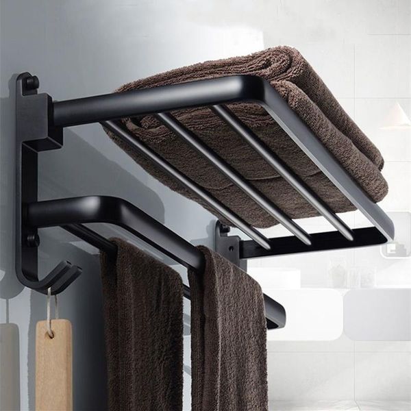 towel racks bathroom holder punch rack wall mounted matte black aluminum storage shelf with hook shower room accessories
towel racks bathroom holder punch rack wall mounted matte black aluminum storage shelf with hook shower room accessories