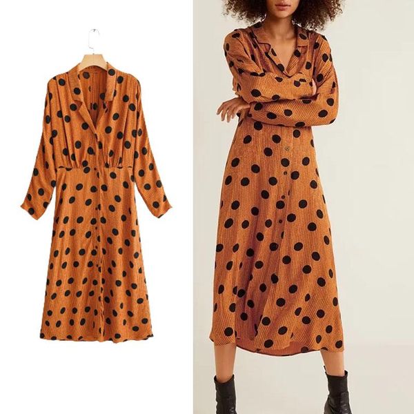 casual dresses 2021 polka dot dress women's summer fashion pleated woman elegant party dresseslong sleeve retro brow, Black;gray
casual dresses 2021 polka dot dress women's summer fashion pleated woman elegant party dresseslong sleeve retro brow, Black;gray