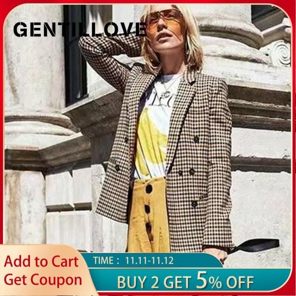 gentillove women long sleeve slim ol blazer fashion double breasted plaid 2021 female casual autumn jacket women's suits & blazers, White;black
gentillove women long sleeve slim ol blazer fashion double breasted plaid 2021 female casual autumn jacket women's suits & blazers, White;black