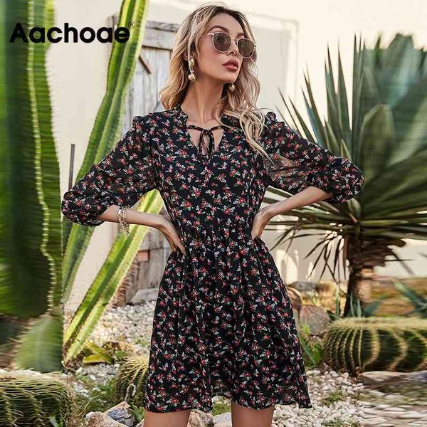 women floral print holiday chiffon dresses bow tie v neck beach mini boho puff sleeve loose casual dress 210413, Black;gray
women floral print holiday chiffon dresses bow tie v neck beach mini boho puff sleeve loose casual dress 210413, Black;gray